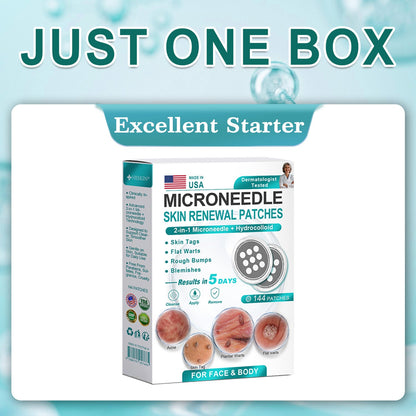 Hiskin ® 2-in-1 Microneedle & Hydrocolloid Patch👨‍⚕️ | Removes raised moles, acne, flat warts, and skin tags | Helps improve wrinkles, scars, and blemishes | Invisible patches for face and body